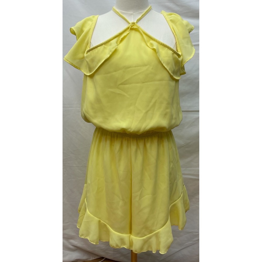 Peach‎ Love California Yellow Halter Romper Womens Medium Boho Summer Dress NWT